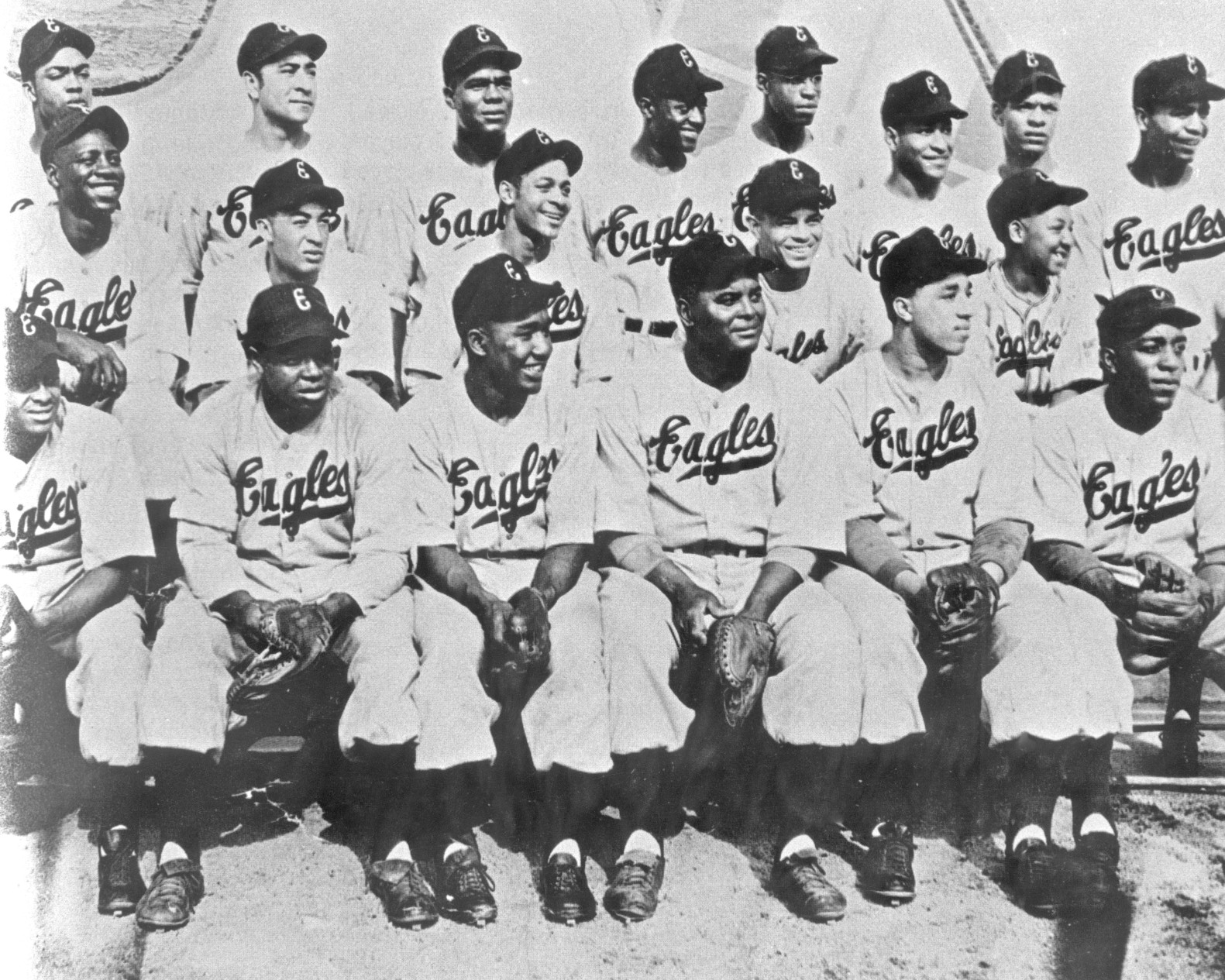 The Newark Eagles team photo, players in Eagles script uniforms